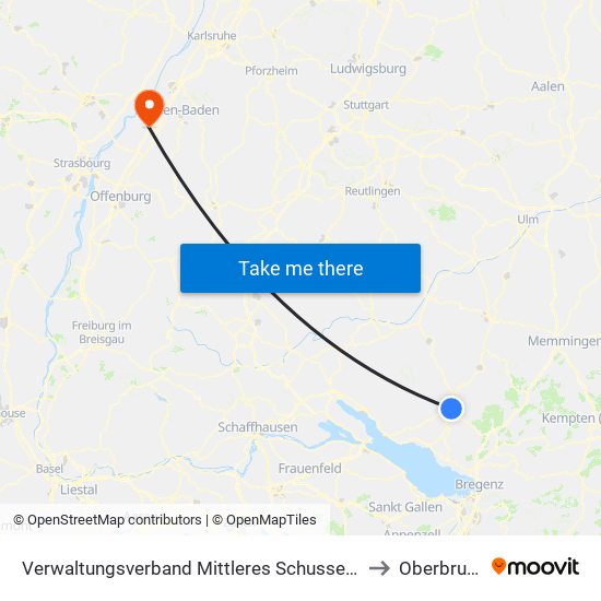 Verwaltungsverband Mittleres Schussental to Oberbruch map