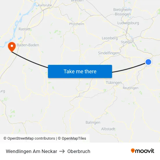 Wendlingen Am Neckar to Oberbruch map