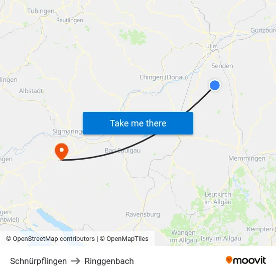 Schnürpflingen to Ringgenbach map