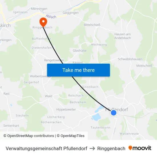 Verwaltungsgemeinschaft Pfullendorf to Ringgenbach map