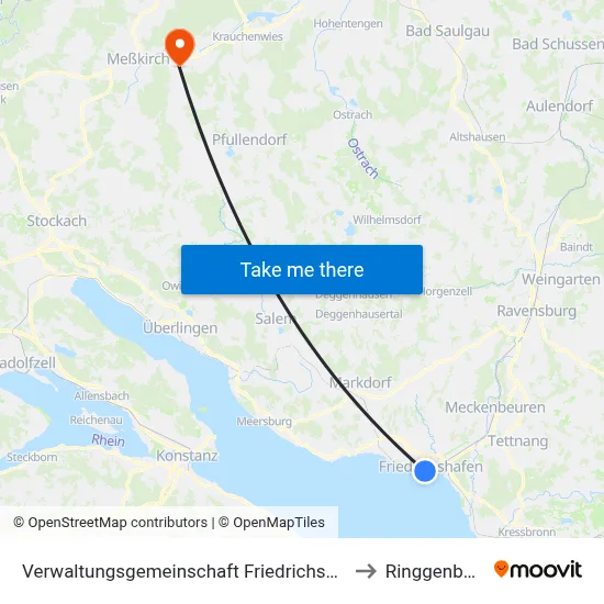 Verwaltungsgemeinschaft Friedrichshafen to Ringgenbach map