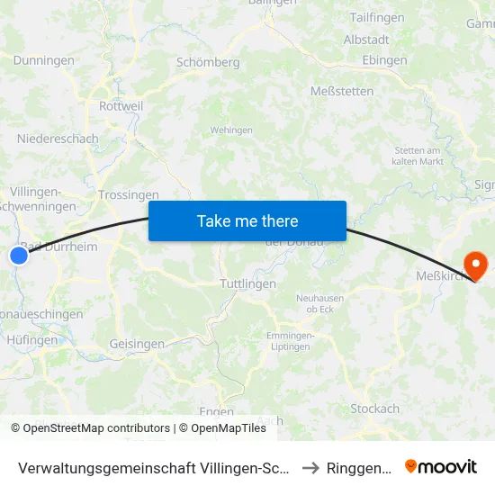 Verwaltungsgemeinschaft Villingen-Schwenningen to Ringgenbach map