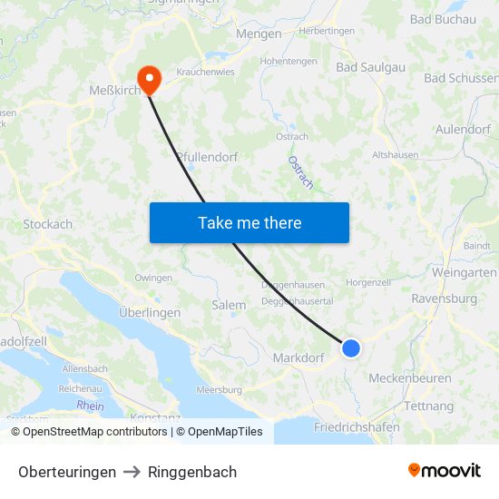 Oberteuringen to Ringgenbach map