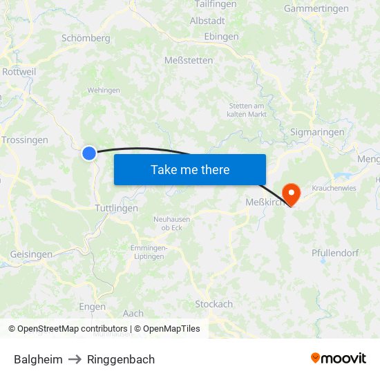 Balgheim to Ringgenbach map