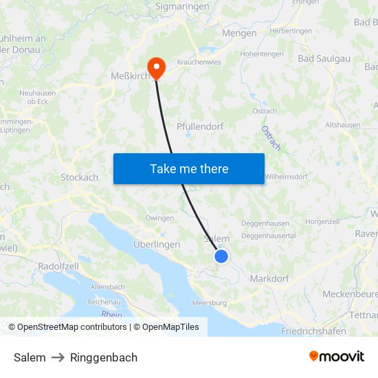 Salem to Ringgenbach map