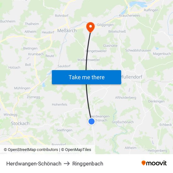 Herdwangen-Schönach to Ringgenbach map