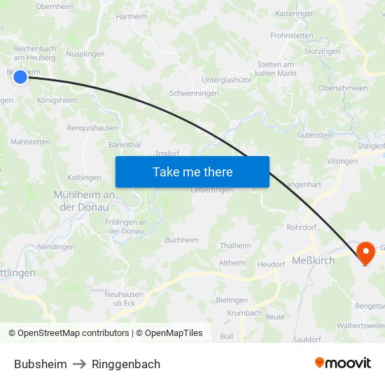 Bubsheim to Ringgenbach map