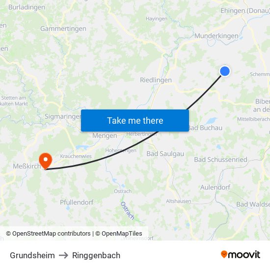 Grundsheim to Ringgenbach map