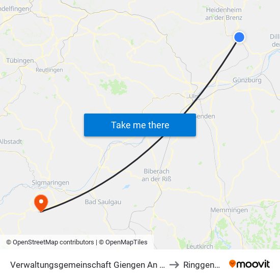 Verwaltungsgemeinschaft Giengen An Der Brenz to Ringgenbach map