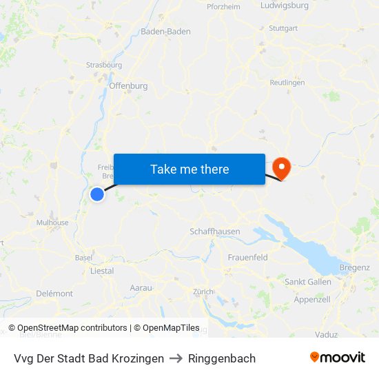 Vvg Der Stadt Bad Krozingen to Ringgenbach map