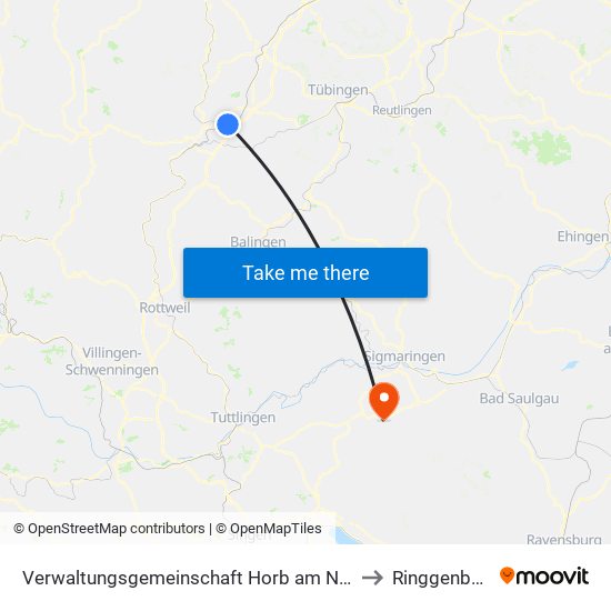 Verwaltungsgemeinschaft Horb am Neckar to Ringgenbach map