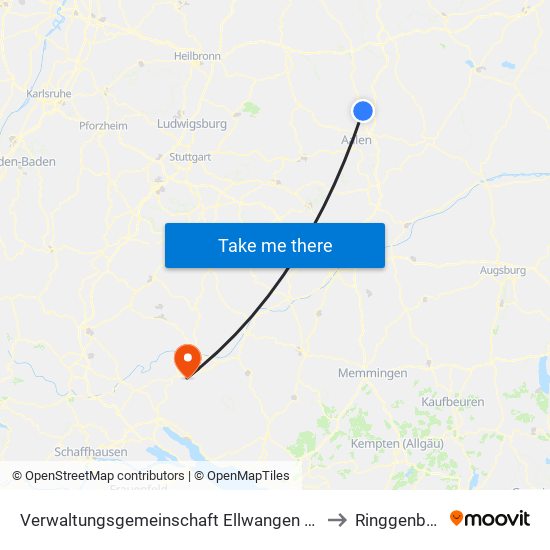 Verwaltungsgemeinschaft Ellwangen (Jagst) to Ringgenbach map