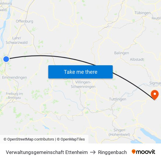 Verwaltungsgemeinschaft Ettenheim to Ringgenbach map