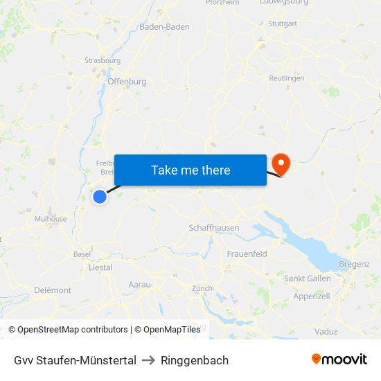 Gvv Staufen-Münstertal to Ringgenbach map
