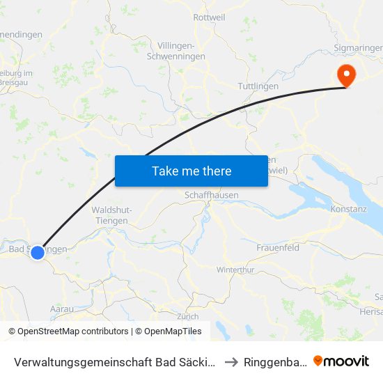 Verwaltungsgemeinschaft Bad Säckingen to Ringgenbach map