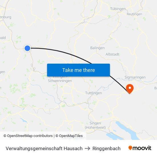 Verwaltungsgemeinschaft Hausach to Ringgenbach map