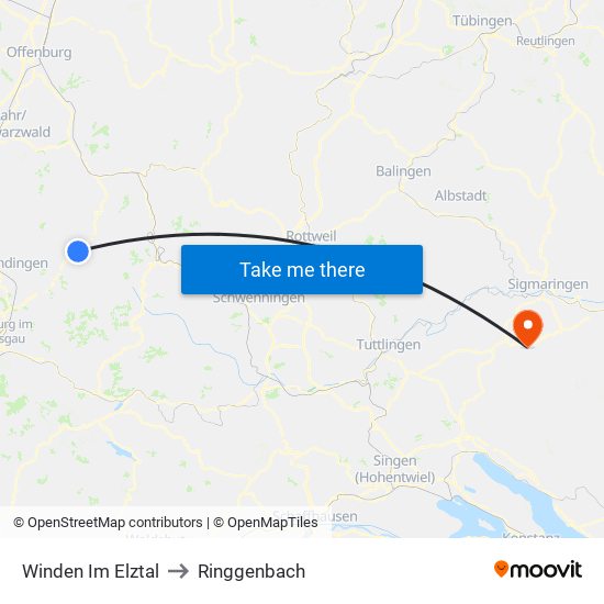 Winden Im Elztal to Ringgenbach map