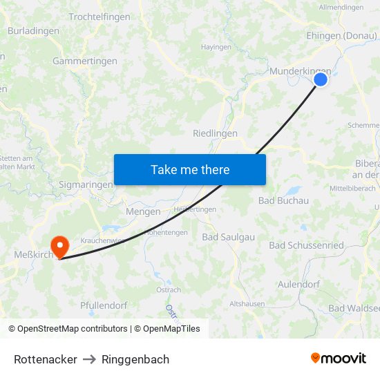 Rottenacker to Ringgenbach map