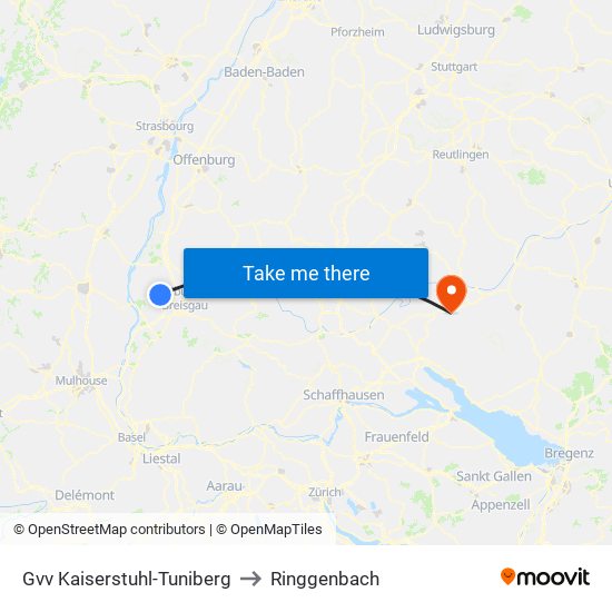 Gvv Kaiserstuhl-Tuniberg to Ringgenbach map
