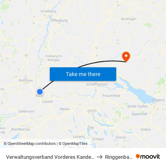 Verwaltungsverband Vorderes Kandertal to Ringgenbach map