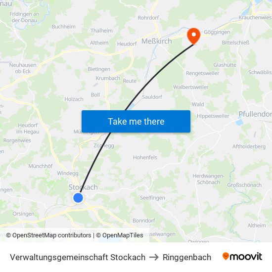 Verwaltungsgemeinschaft Stockach to Ringgenbach map