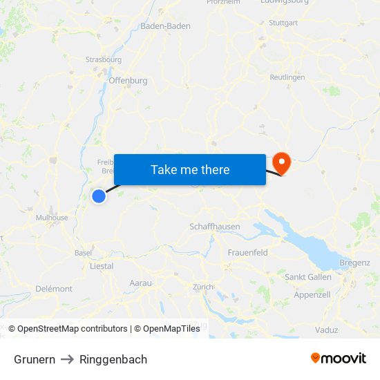 Grunern to Ringgenbach map