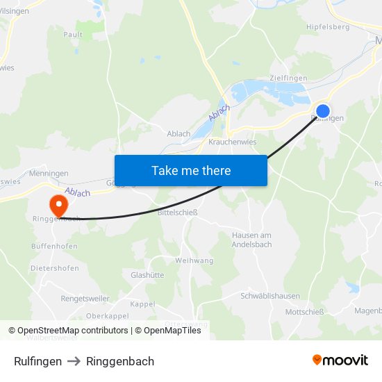 Rulfingen to Ringgenbach map