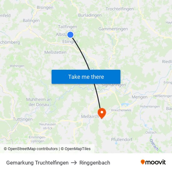 Gemarkung Truchtelfingen to Ringgenbach map