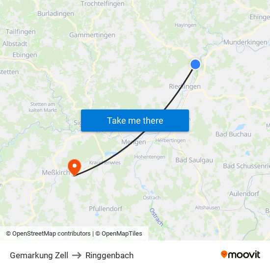 Gemarkung Zell to Ringgenbach map
