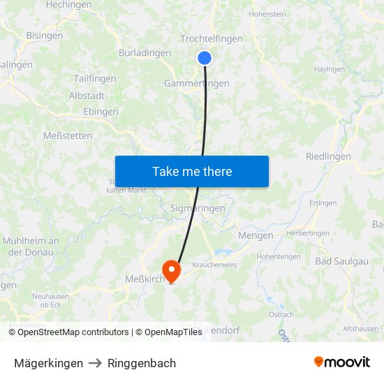 Mägerkingen to Ringgenbach map