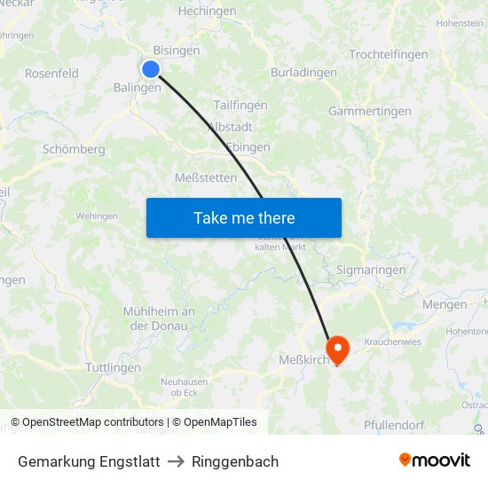 Gemarkung Engstlatt to Ringgenbach map