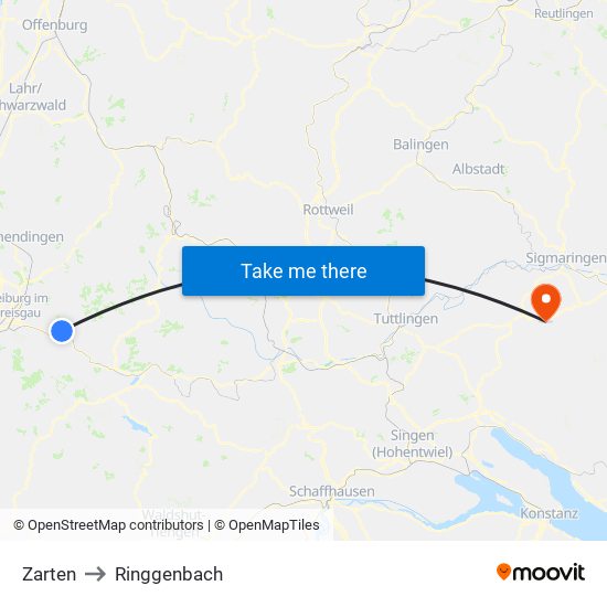 Zarten to Ringgenbach map