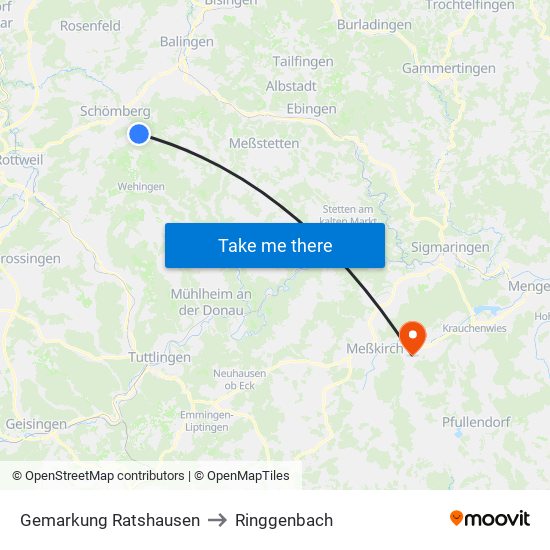 Gemarkung Ratshausen to Ringgenbach map
