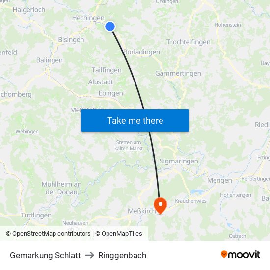 Gemarkung Schlatt to Ringgenbach map