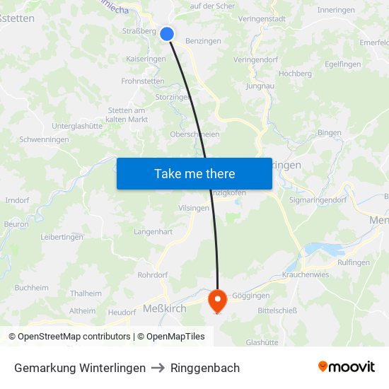 Gemarkung Winterlingen to Ringgenbach map
