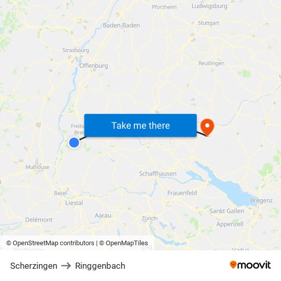 Scherzingen to Ringgenbach map