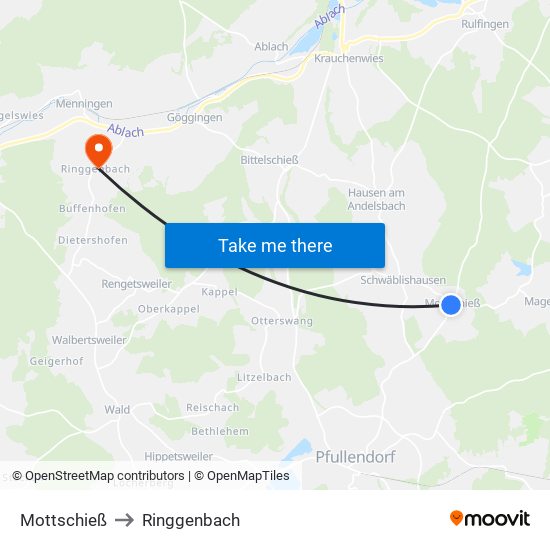 Mottschieß to Ringgenbach map