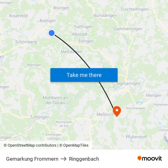 Gemarkung Frommern to Ringgenbach map