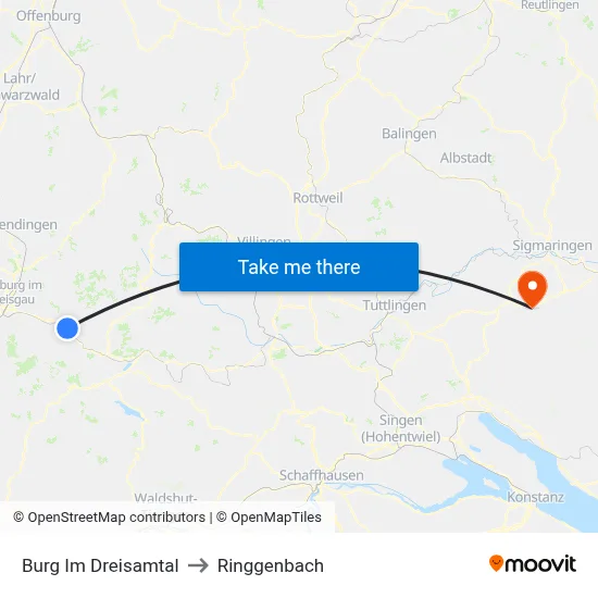 Burg Im Dreisamtal to Ringgenbach map