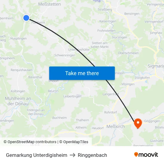Gemarkung Unterdigisheim to Ringgenbach map
