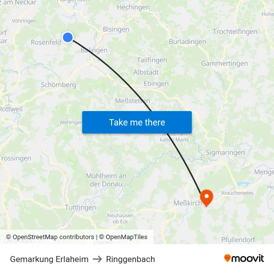 Gemarkung Erlaheim to Ringgenbach map