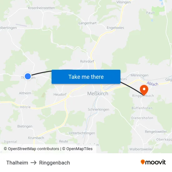 Thalheim to Ringgenbach map