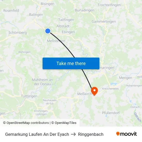 Gemarkung Laufen An Der Eyach to Ringgenbach map