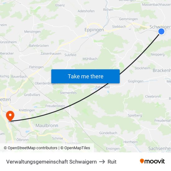 Verwaltungsgemeinschaft Schwaigern to Ruit map