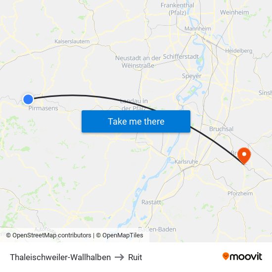 Thaleischweiler-Wallhalben to Ruit map