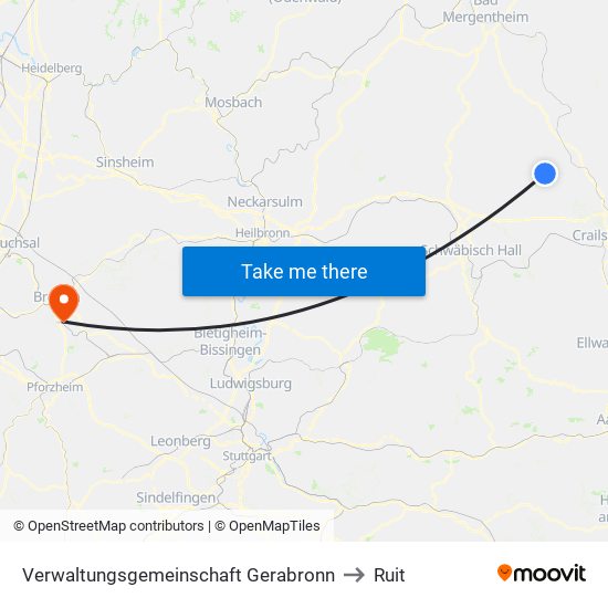 Verwaltungsgemeinschaft Gerabronn to Ruit map