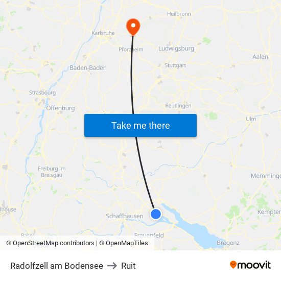 Radolfzell am Bodensee to Ruit map