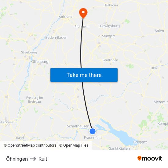 Öhningen to Ruit map