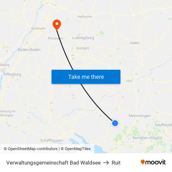 Verwaltungsgemeinschaft Bad Waldsee to Ruit map