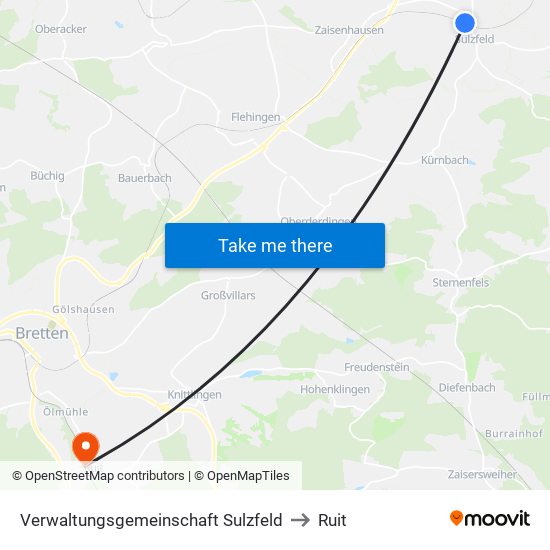 Verwaltungsgemeinschaft Sulzfeld to Ruit map